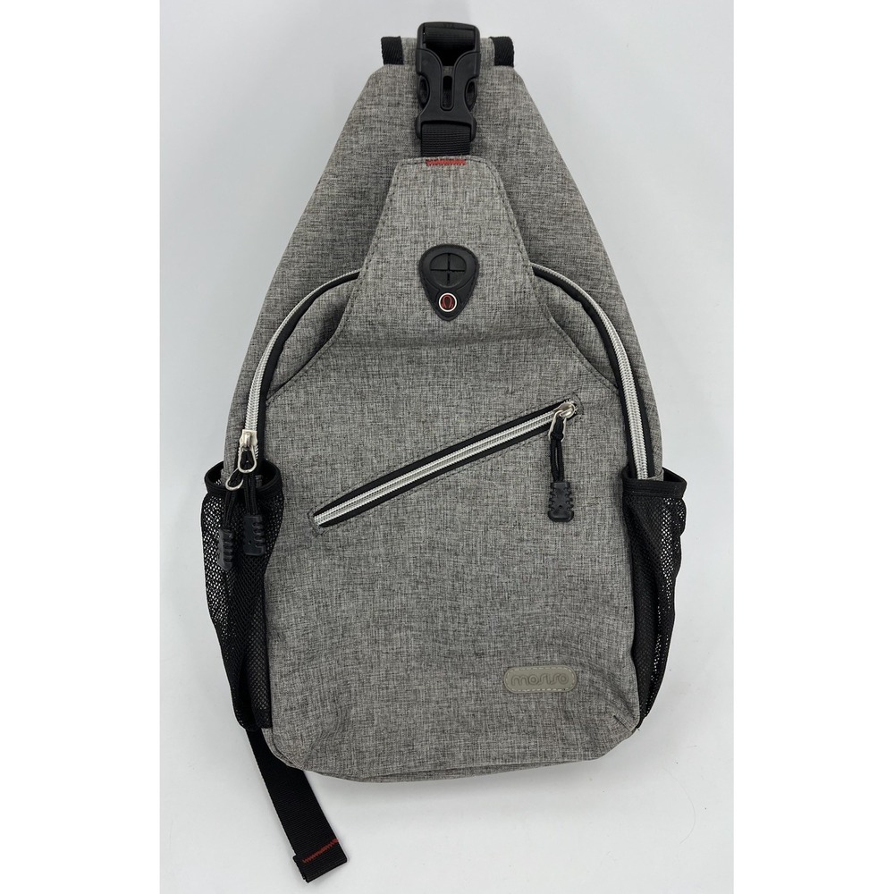 Mosiso Sling Backpack Crossbody Shoulder Bag Daypack Travel Gray Crosshatch